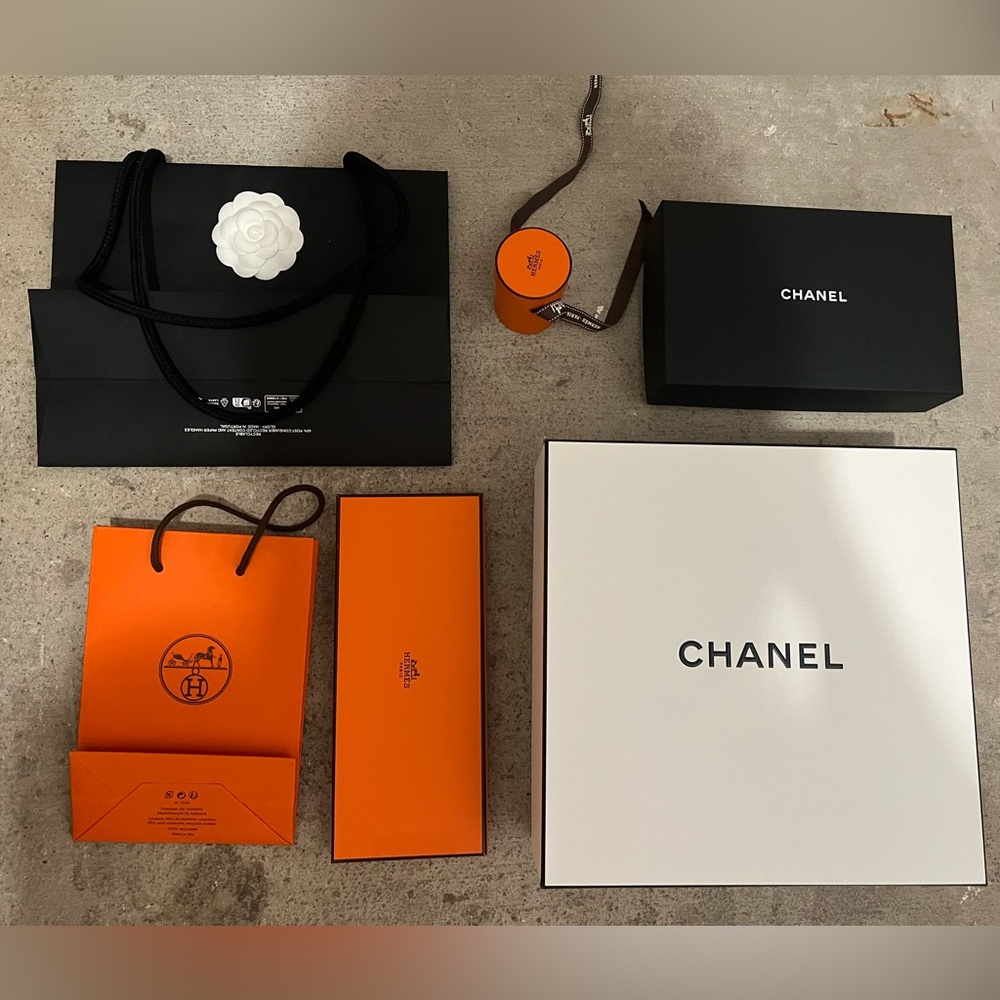 CHANEL paper bag and box